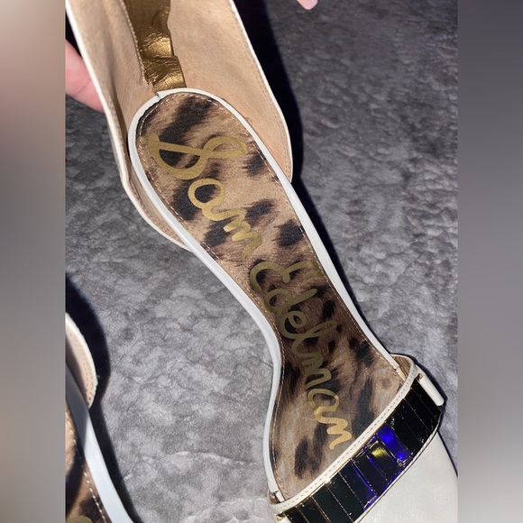 Sam Edelman Allie double strap ankle buckle leather heels size 10 - Picture 4 of 8